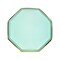 Elegant Mint Green & Gold Dessert Plates – Set of 8 | 6" Premium Paper Plates for Weddings & Celebrations